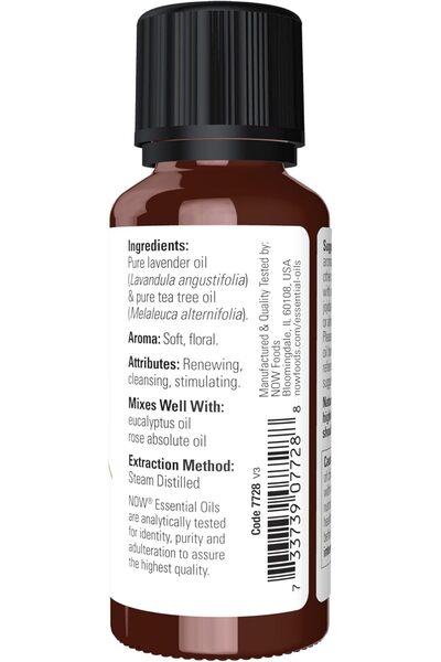 Now Solutions Lavender & Tea Tree 100% Pure Moisturizing Oil 30ml