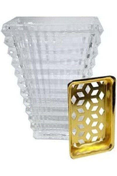 SAQOWARE Alsaqer Crystal Glass Bakhoor Burner-Square | Oud burner | Incense Bakhoor Charcoal Burner | Frankin