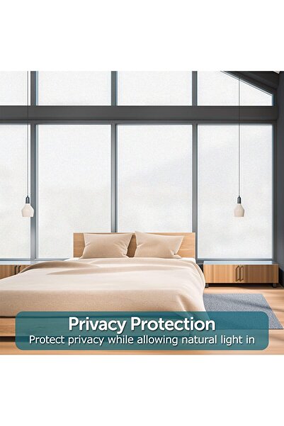 BBA Frosted Privacy Window Film - Static Non-Adhesive UV-Blocking Heat-Control, 44.5 cm x 2 m (BBA)