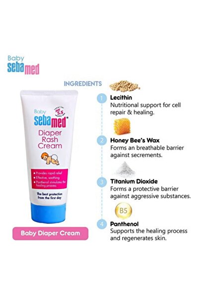 Sebamed Baby Diaper Rash Cream 100 ml Soothing Barrier Cream with Zinc Oxide for Rash Relief & Skin