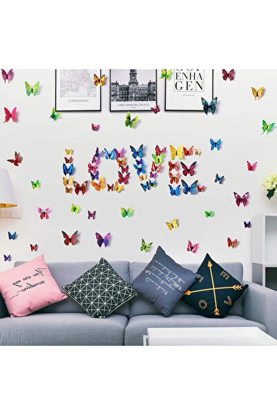 Goodern 60 Pcs 3D Butterfly Wall Stickers,Colorful Butterfly Wall Decals Magn...