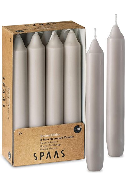 Tribello Taper Candles Beige - 8 Pack