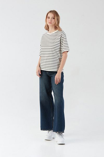 Fulla Moda Striped Crew Neck Oversize T-Shirt