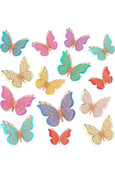TERRIFI 3D Butterfly Wall Decor, 36Pieces Butterfly Decorations Double Layers...