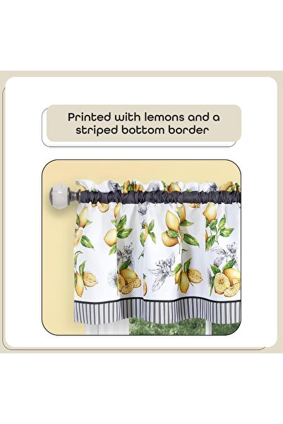 Achim Home Furnishings 58×24 in Lemon Drop Tier & Valance Window Curtain Set LDTV24YL12 -