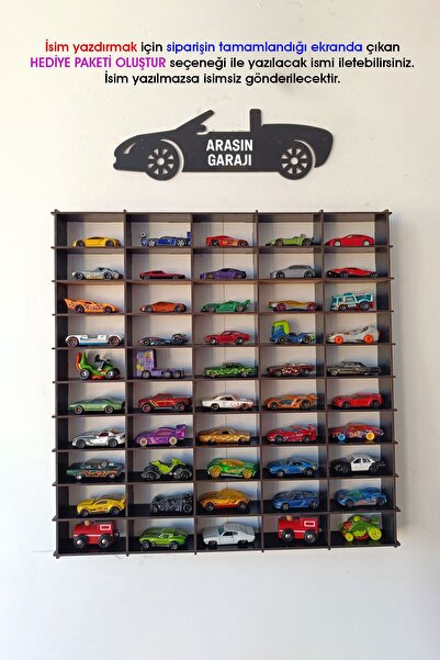 metafortoys Oyuncak Araba Rafı 50'li Siyah Beyaz