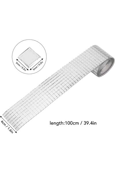 Generic LJCM Mirror Mosaic Sheet Decorative Self Adhesive Tile Mosaic Sticker 100x4cm Enough Amount Glossy