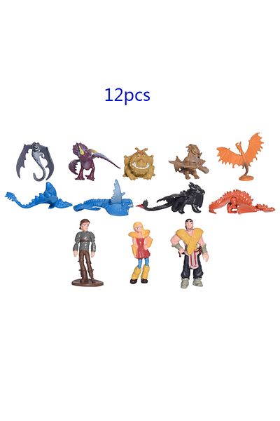 Takara Tomy A 12PCS 12PCS/Set Train Dragon Hidden World Toothless Fury Mini Cute Anime Character PVC Action Col