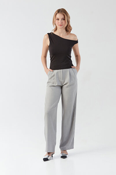 Fulla Moda Buttoned High Waist Palazzo Trousers
