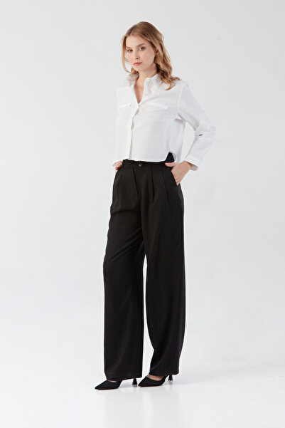 Fulla Moda Buttoned High Waist Palazzo Trousers
