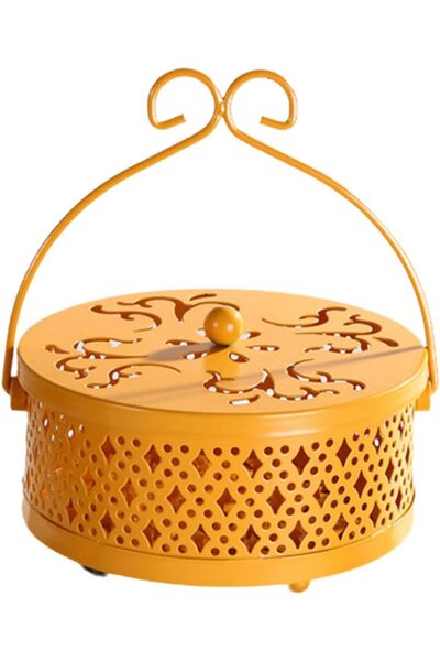 Yelajoy Round Iron Mosquito Coil Holder with Handle, Portable Incense Burner,...