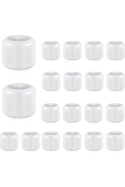 Generic 20 Pcs Ceramic Candle Holder Set, 0.7 Inch Small White Candle Holders...