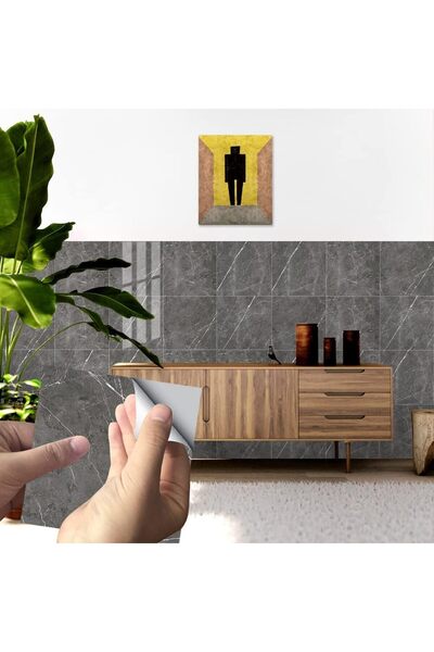 SYOSI Marble Tile Stickers 12 x 12 cm Self Adhesive Vinyl Tiles Peel and Stic...