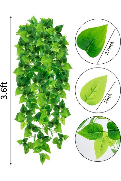 Generic COCOBOO 2pcs Artificial Hanging Plants Decor, 3.6ft Fake Plants Hanging Artificial Plant for Indoor