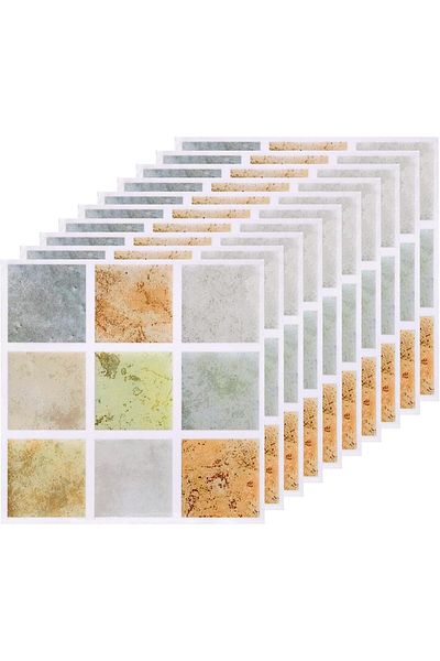 Generic SYOSI Peel and Stick Tiles Backsplash, 20Pcs 3.94"x3.94" Waterproof Small Size Mosaic Tile Stickers