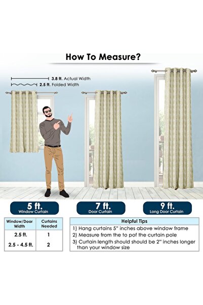 Generic Azorio Door Blackout Curtain 1.16×2.15 m - Cream (Story@Home)