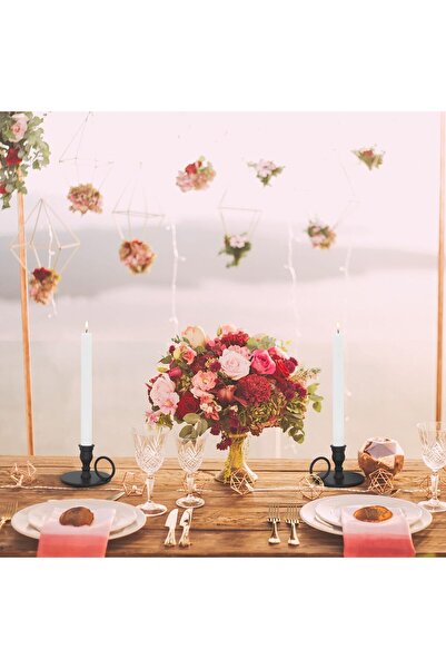 EXCEFORE Matte Black Candle Holders Set of 2, Fits 3/4 inch Taper Candles, Wrought Iron