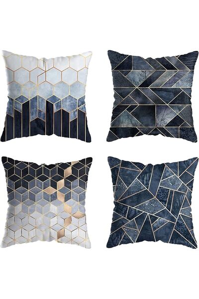 SULFAR أغطية وسائد 18 × 18 بوصة مجموعة من 4 قطع - أغطية وسائد مربعة للأريكة والكنبة