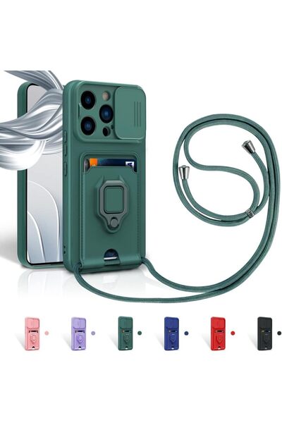 Rivor Apple iPhone 12 Pro Max Kılıf Kamera Koruma Ve Sürgülü Kartvizitli Kart...