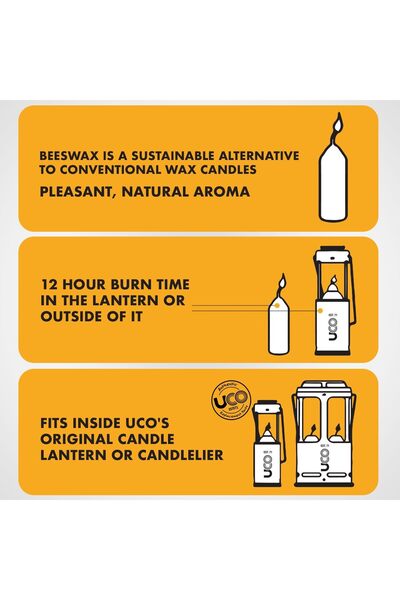 Uco Original Bees Wax Candle (Pack of 3) - Yellow