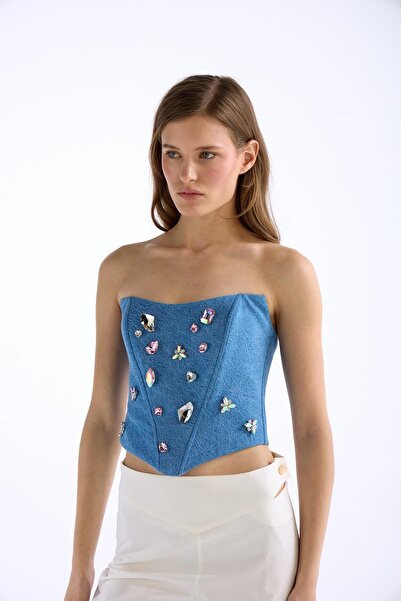 NOK İSTANBUL Twilight Sparkle Denim Büstiyer LİGHT BLUE