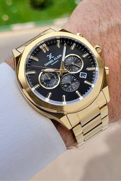 Daniel Klein Kadranı Siyah Kordonu Sarı Renk 24 Ay Garantili Fonksiyonları Aktif Erkek Kol Saati
