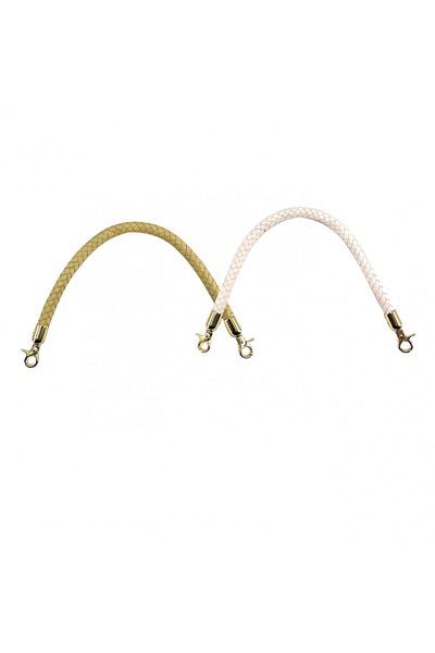 TMRBBesty Set of 2 TMRBBesty bag straps, leather, white/yellow/gold, 30 cm
