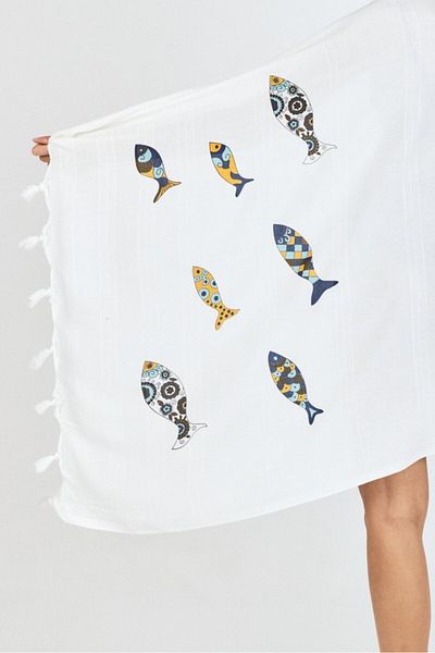 Mulberry Πετσέτα θαλάσσης μπάνιου Samira Printed Bamboo Peshtemal