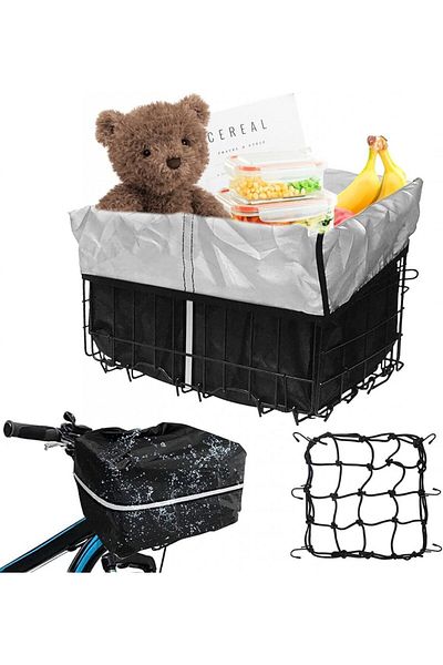 Nizirioo luggage net set with rain cover, oxford fabric, black, 30 x 30 cm / 40 x 20 cm