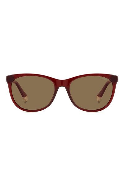 Polaroid PLD 4161/S LHF/SP Women's Sunglasses, Bordeaux, Rectangular, 55 mm
