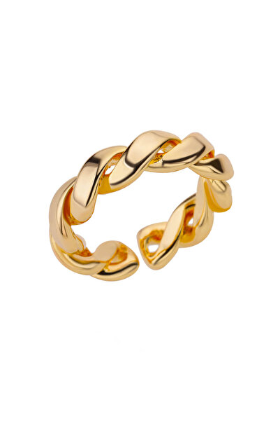 Choice خاتم JZ5111G مربع غير منتظم من الزركون قابل للتغيير الحجم للنساء، خاتم افتتاح مطلي بالذهب من الفولاذ المقاوم للصدأ