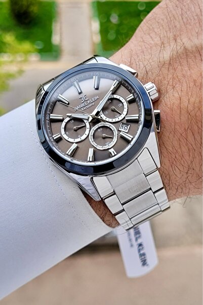 Daniel Klein Kadranı Füme Kordonu Gümüş Renk Iç Göstergeleri Aktif Erkek Kol ...