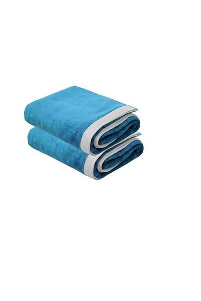 Generic منشفة شاطئ فاخرة من المخمل كبيرة الحجم، قطعتان - قطن مخملي ناعم، 90 × 165 سم - 450 جرام لكل متر مربع، 100% قطن