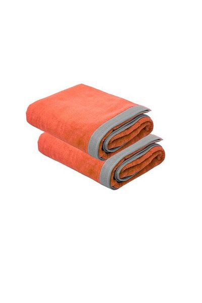 Generic منشفة شاطئ فاخرة من المخمل كبيرة الحجم، قطعتان - قطن مخملي ناعم، 90 × 165 سم - 450 جرام لكل متر مربع، 100% قطن