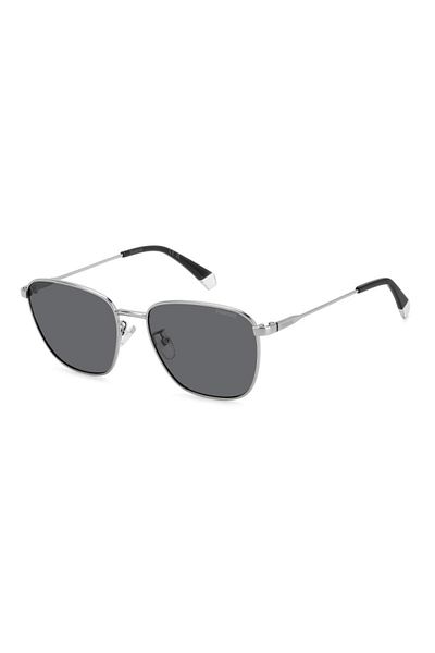 Polaroid Ochelari de soare Polaroid pentru bărbați PLD 4159 G/S/X 6LB/M9, argintii, dreptunghiulari, 56 mm