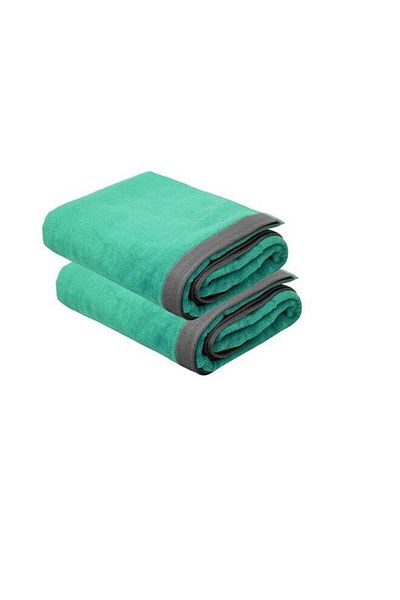 Generic منشفة شاطئ فاخرة من المخمل كبيرة الحجم، قطعتان - قطن مخملي ناعم، 90 × 165 سم - 450 جرام لكل متر مربع، 100% قطن