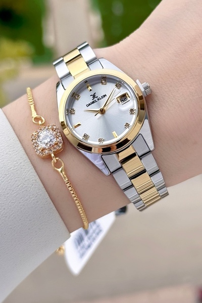 Daniel Klein Gold Gümüş Renk 28 Mm Kadın Kol Saati Ve Bileklik