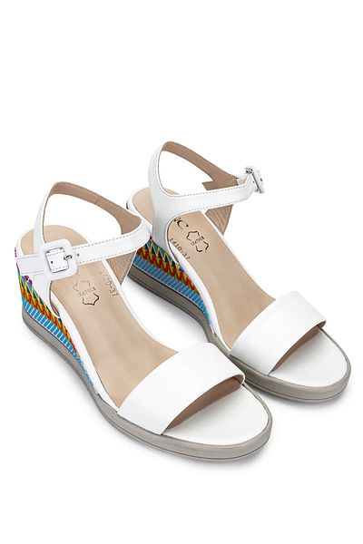 Tamer Tanca Women's Genuine Leather White Heeled Shoes