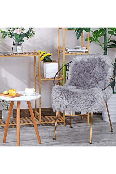Generic Vitacelli Ultra Soft Faux Sheepskin Fur Rug Grey Fluffy Area Rug Shag Rug Carpets for Bedroom Living