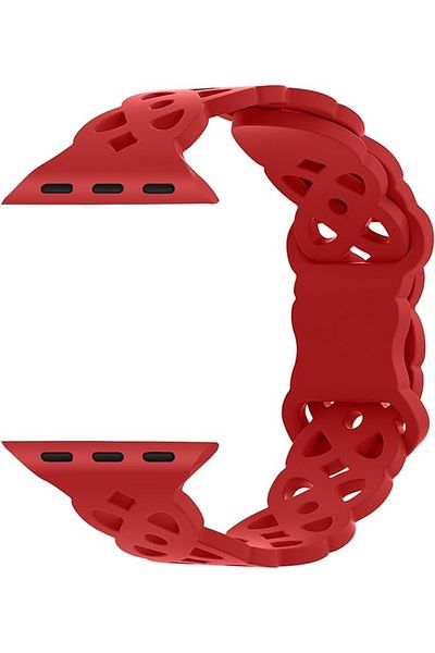 Nepfaivy Apple Watch strap, silicone, red, 40/41/44/45 mm