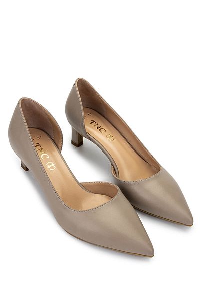 Tamer Tanca Women's Genuine Leather Mink Heeled Shoes