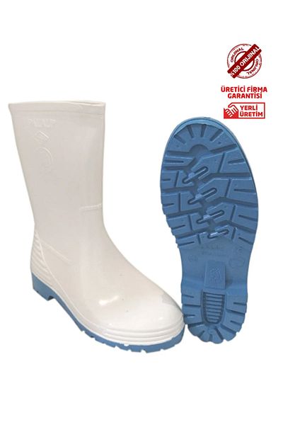 çizmeci White Pvc Boots - Non-Slip Sole Tse