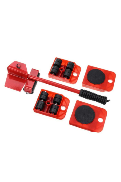 BOEM Mobile lifting lever with 4 wheels, Red