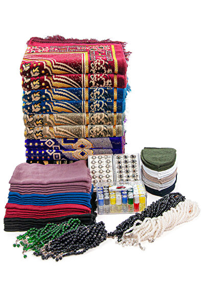 Optimum 20-Person Hajj and Umrah Gift Velvet Prayer Rug Set