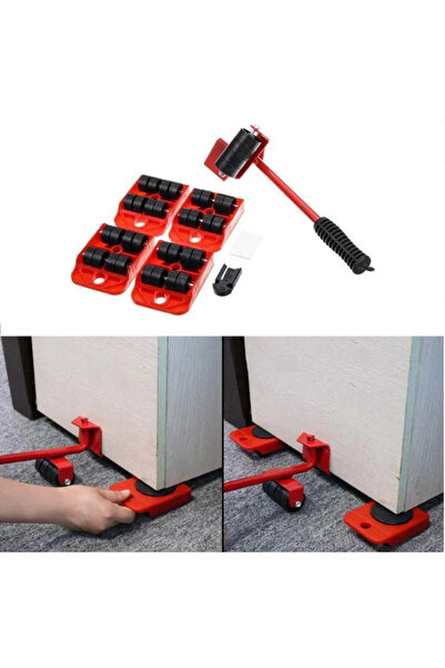BOEM Mobile lifting lever with 4 wheels, Red