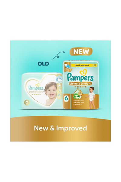 Pampers Ultimate Comfort Taped Diapers, Size 6, 13+kg, Giant Pack, 42 pcs