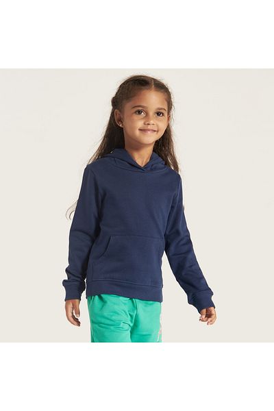 Juniors Solid Sweatshirt with Hood and Pockets