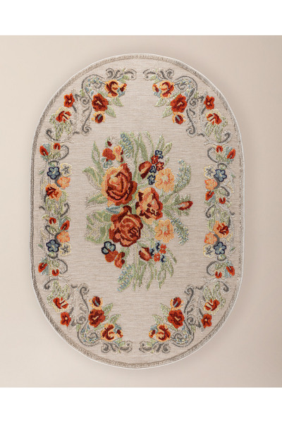 Madame Coco Montclus Oval Halı - Koyu Bej/Kahverengi - 160x230 cm