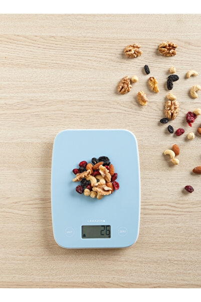 Lawazim Electronic Kitchen Scale - Blue, Digital Weighing Scale, LCD Display, Multi-Unit Conversion