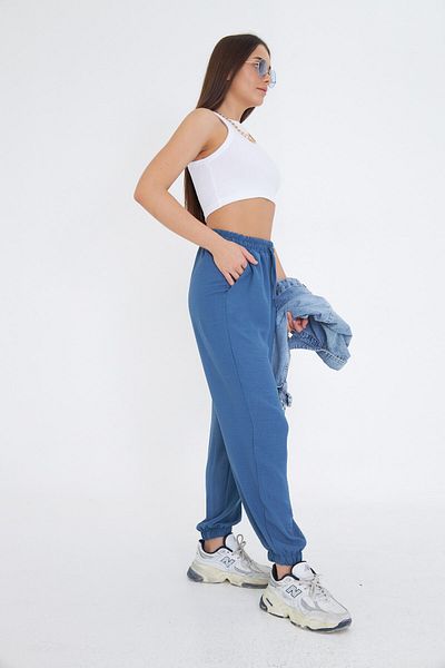 GIA - ART Comfortable Fit Aerobin Fabric Women's Trousers with Elastic Waist and Legs